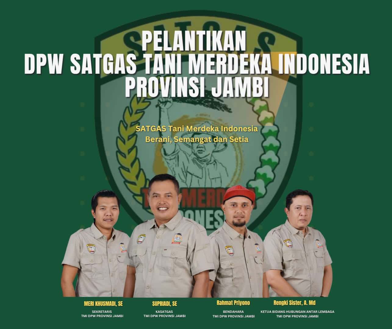 Satgas TMI DPW Provinsi Jambi di Kukuhkan