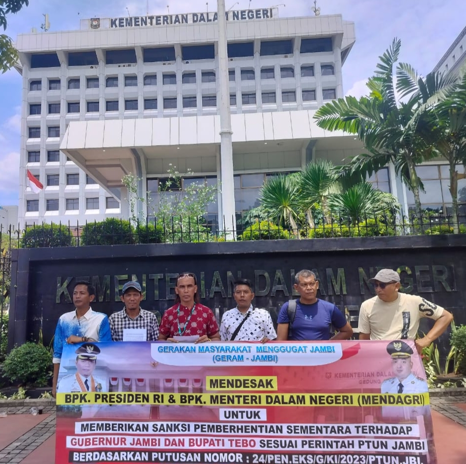 Putusan KIP Hingga PTUN Diabaikan, GERAM Jambi Desak Kemendagri Beri Sangsi Terhadap Gubernur Jambi dan Bupati Tebo