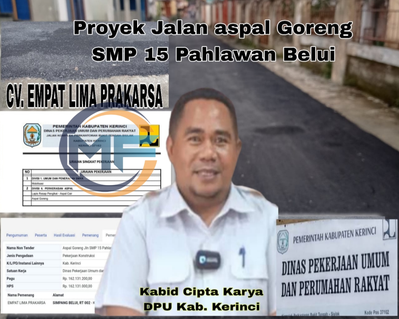 Proyek Jalan Aspal Goreng SMPN 15 Pahlawan Belui Dinilai Bermasalah, Kabid Cipta Karya Bungkam
