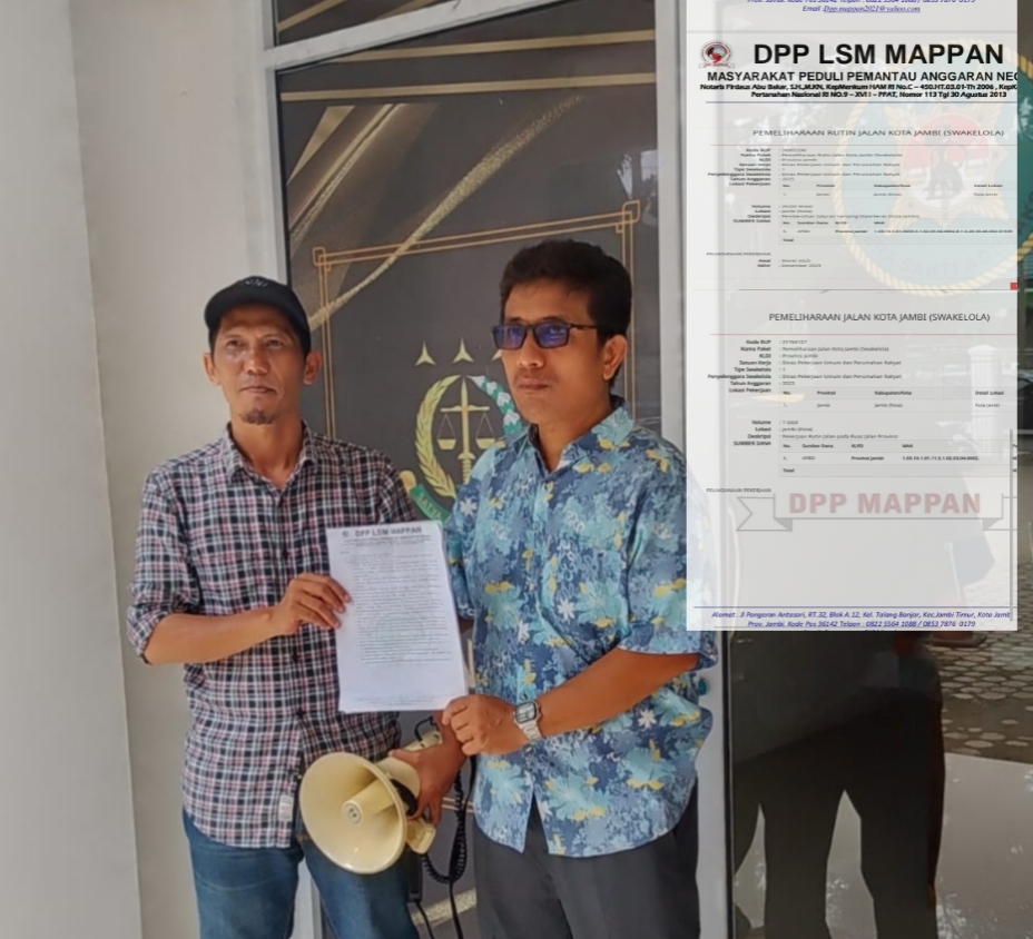 DPP LSM MAPPAN Demo Kejati Jambi, Soroti Dugaan Penyimpangan Proyek Pemeliharaan Jalan Pada UPTD Alkal provinsi Jambi