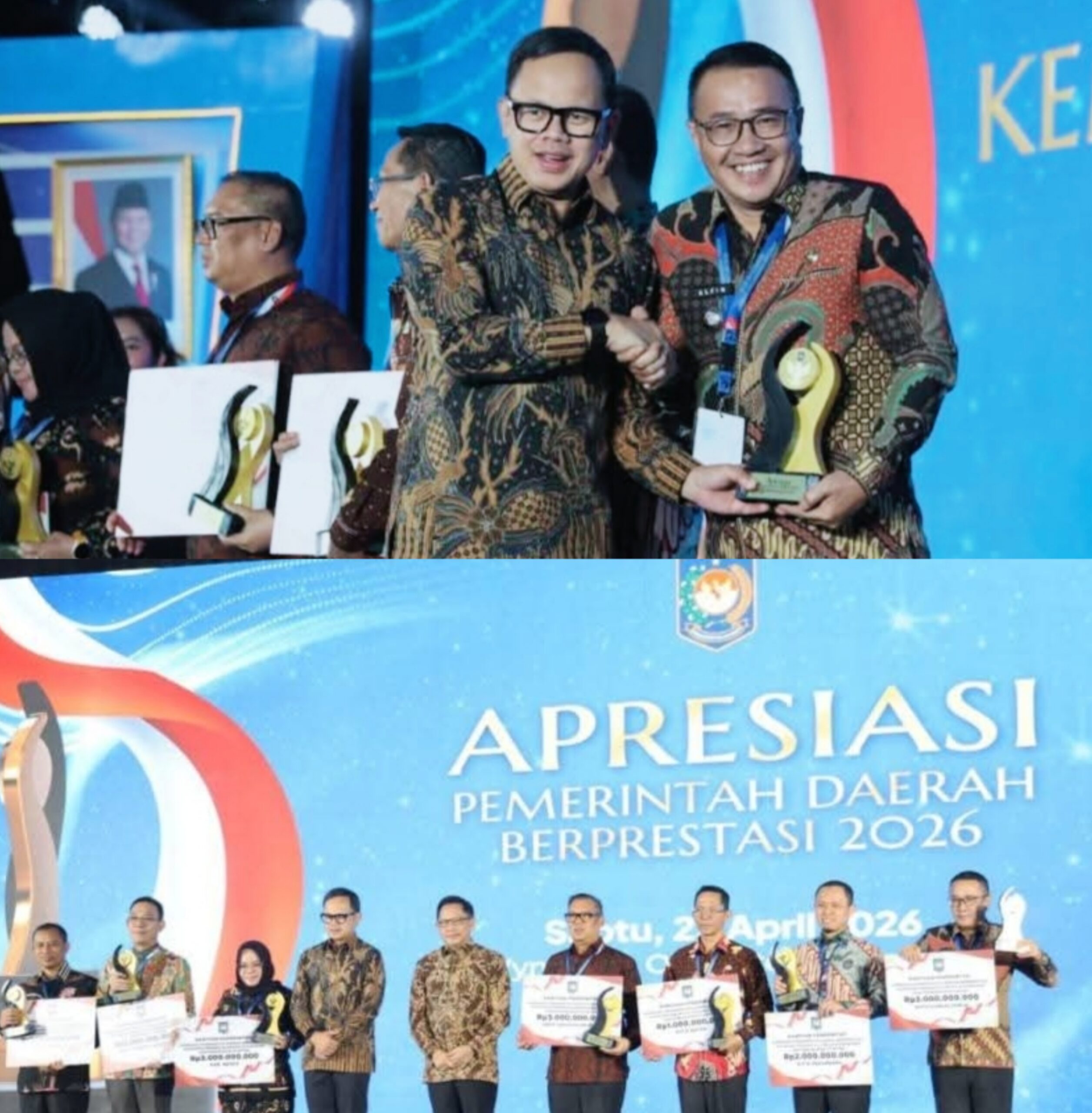 Wako Alfin Terima Penghargaan & Bonus Insentif Fiskal Rp 3 Miliar