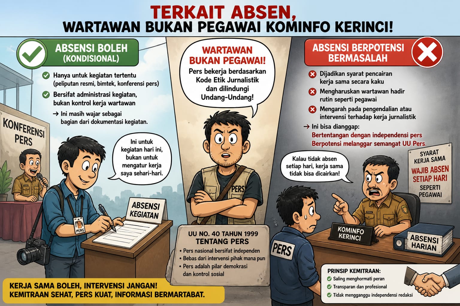 Terkait Absen, Pers Bukan Pegawai Kominfo Kerinci