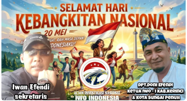 Ketua IWOI Indonesia Kota Sungai Penuh & Kabupaten Kerinci  Ucapkan Selamat Hari Kebangkitan Nasional, Ajak Generasi Muda Jaga Persatuan Bangsa