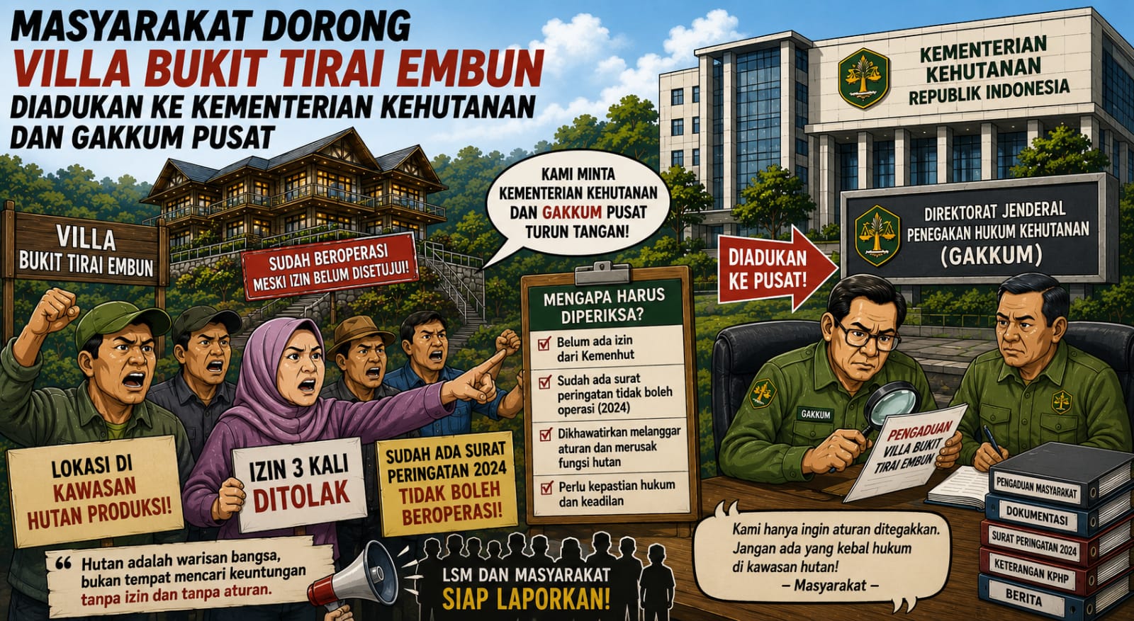 Desakan Laporkan Villa Bukit Tirai Embun ke Gakkum Menguat, LSM Siap Ajukan Pengaduan