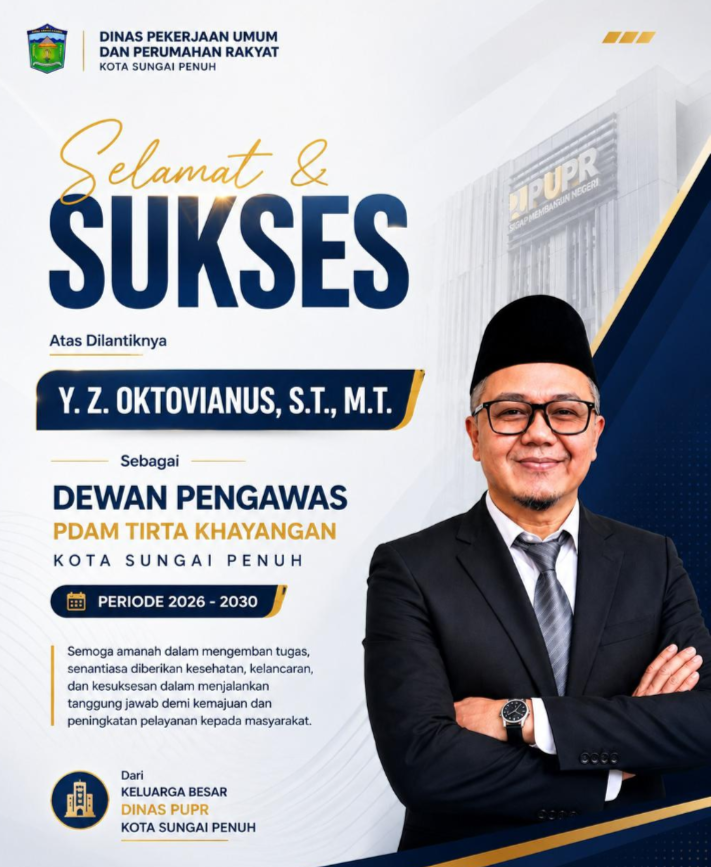 YZ. Oktavianus Resmi Dilantik Menjadi Dewas PDAM Tirta khayangan Sungai Penuh