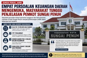 Empat Persoalan Keuangan Daerah Mengemuka, Masyarakat Tunggu Penjelasan Pemkot Sungai Penuh