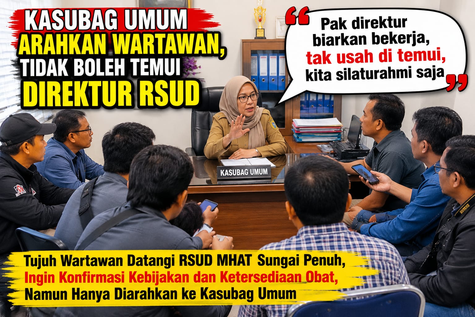 Wartawan Tak Diizinkan Konfirmasi Langsung ke Direktur RSUD MHAT, Mekanisme Pelayanan Informasi Dipertanyakan