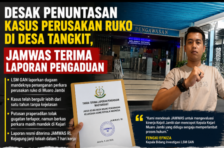 Desak Penuntasan Kasus Perusakan Ruko di Desa Tangkit, JAMWAS Terima Laporan Pengaduan