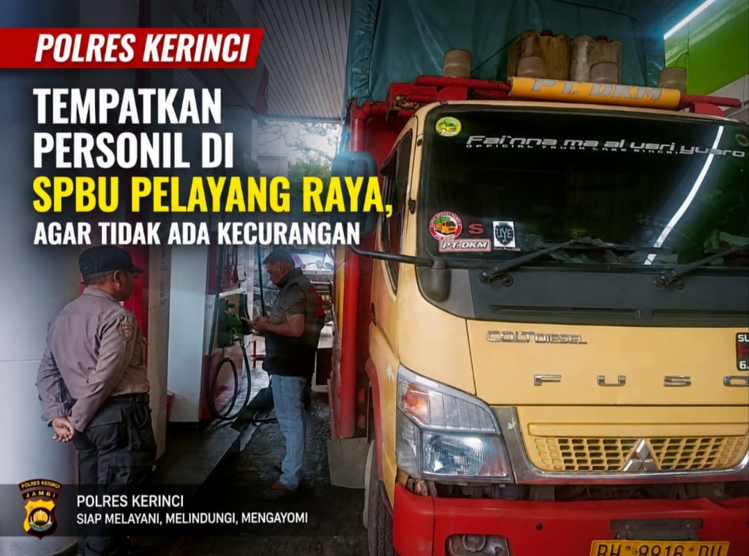 Polres Kerinci Awasi SPBU Pelayang Raya, Dugaan Penyimpangan Penyaluran BBM Subsidi Mencuat