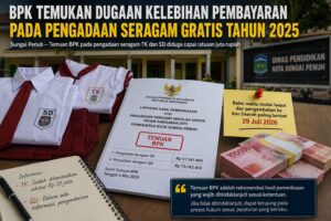 BPK Temukan Dugaan Kelebihan Pembayaran pada Pengadaan Seragam Gratis Tahun 2025 di Kota Sungai Penuh