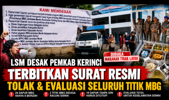 LSM Desak Pemkab Kerinci Terbitkan Surat Resmi Tolak & Evaluasi Seluruh Titik MBG