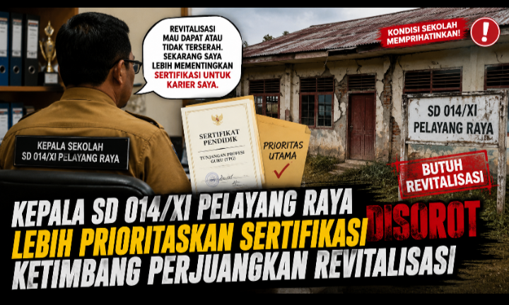 Kepala SD 014/XI Pelayang Raya Disorot, Lebih Prioritaskan Sertifikasi Ketimbang Perjuangkan Revitalisasi